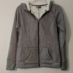 Gray fleece lined zip up hoodie